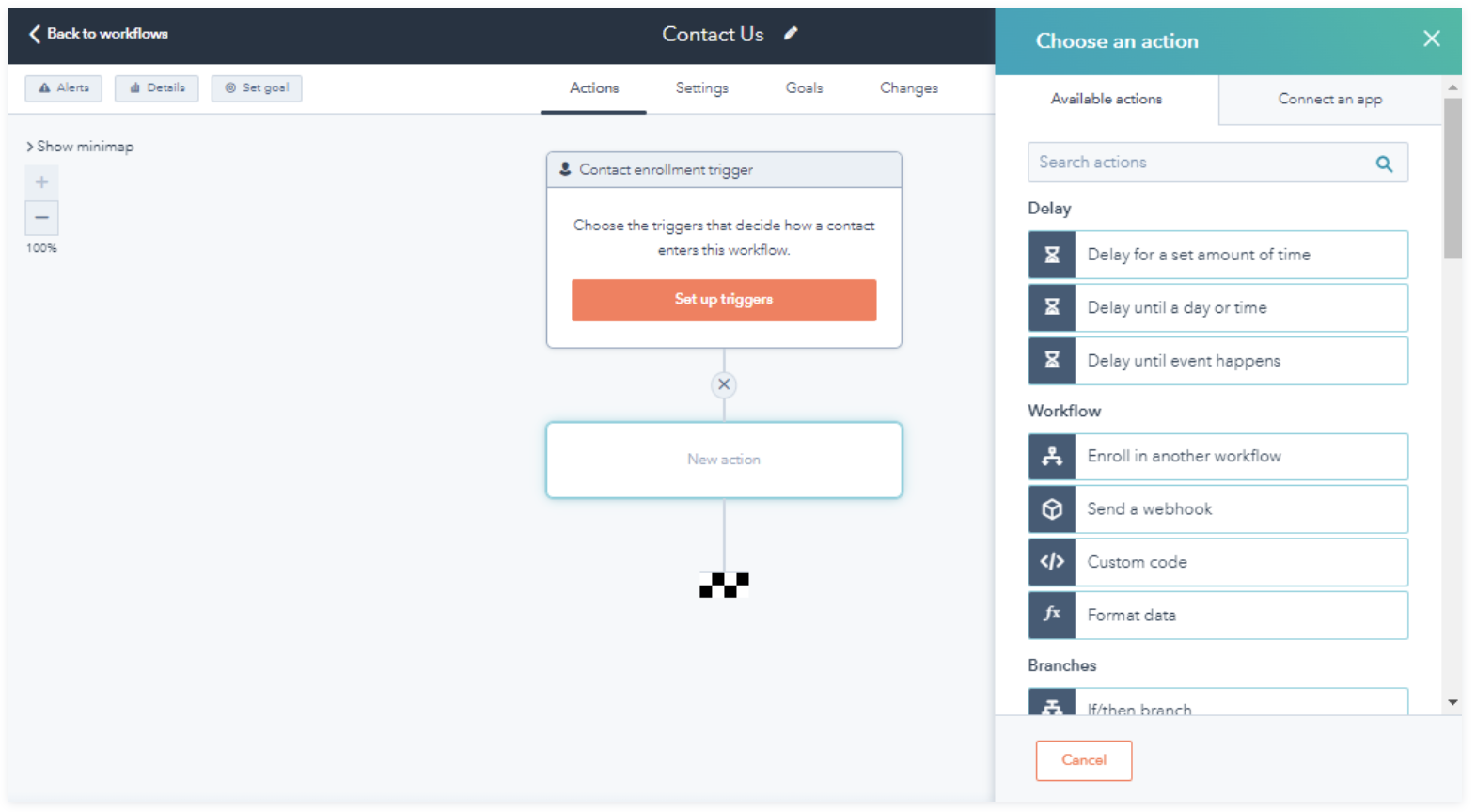 Creating a workflow in HubSpot