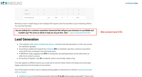 HubSpot and WordPress mid-content CTA placement