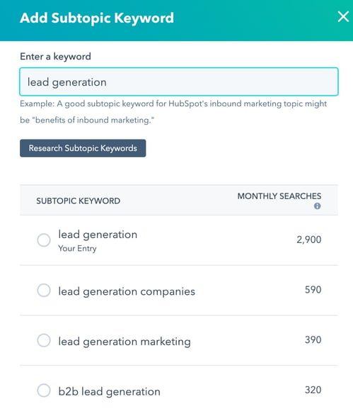 HubSpot's SEO tool